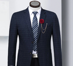 Red Rose Lapel with Gold Chain