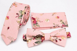 Pink Floral Skinny Tie AND Bow Tie