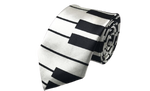 Black & White Silk Piano Tie